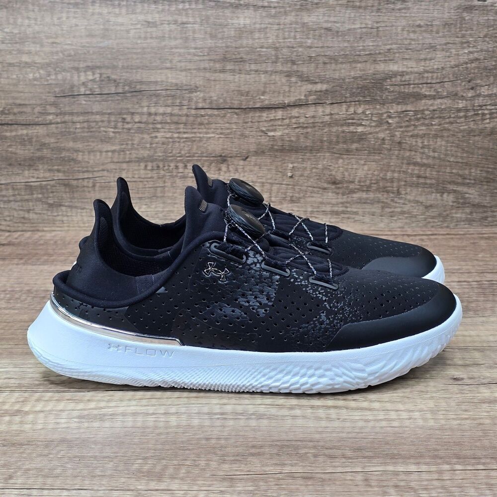 Under Armour SlipSpeed Men's 7.5 Women's Size 9 Black White Shoes (3027057-001)
